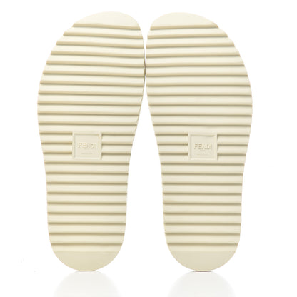 Fendi Rubber Raised Logo Slide Sandals 10 Panna 5 of 9