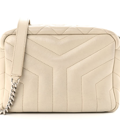 Saint Laurent Calfskin Y Quilted Monogram Small Loulou Bowling Bag Ivory 8 of 13