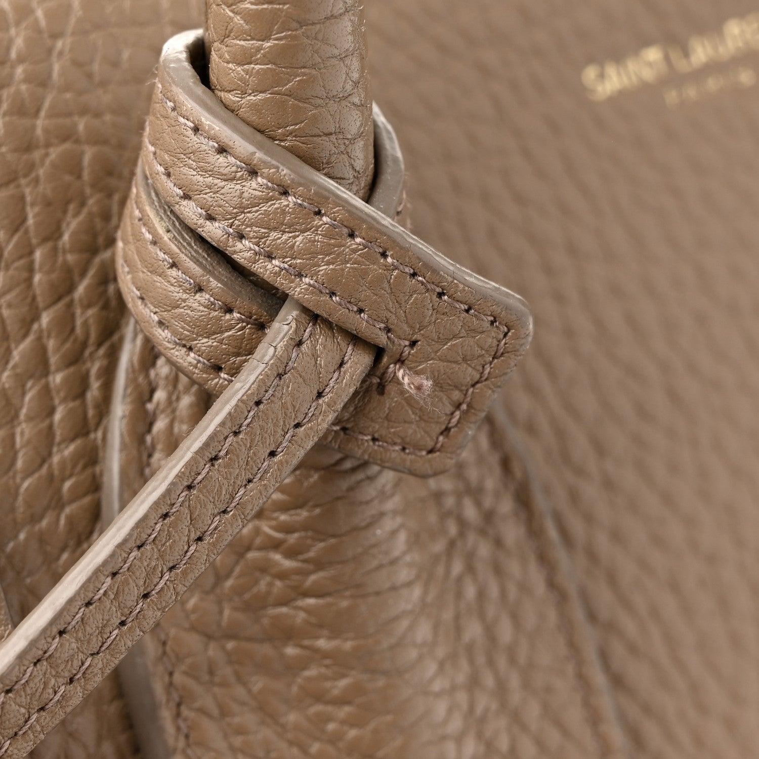 Saint Laurent Grained Calfskin Small Sac De Jour Taupe 12 of 22