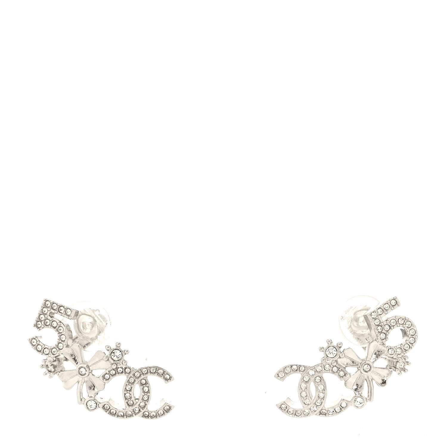 Chanel Crystal Star 5 CC Earrings Silver 1 of 4