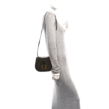 Fendi Fabric Jacquard Vitello Cher Cuoio FF 1974 Small Fendi C'mon Tobacco Moro Ebano 2 of 10