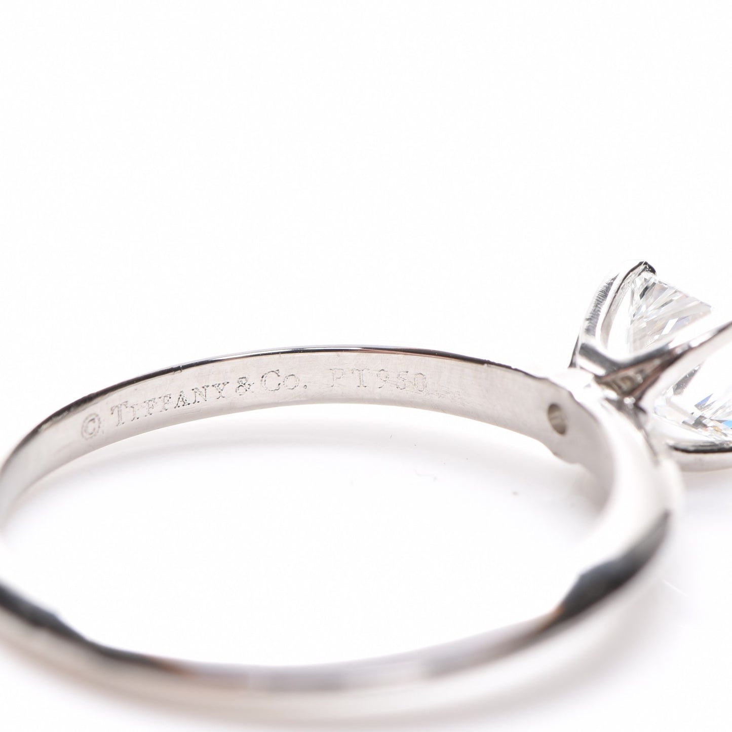 Platinum .56 ct Princess Cut Diamond Engagement Ring 8