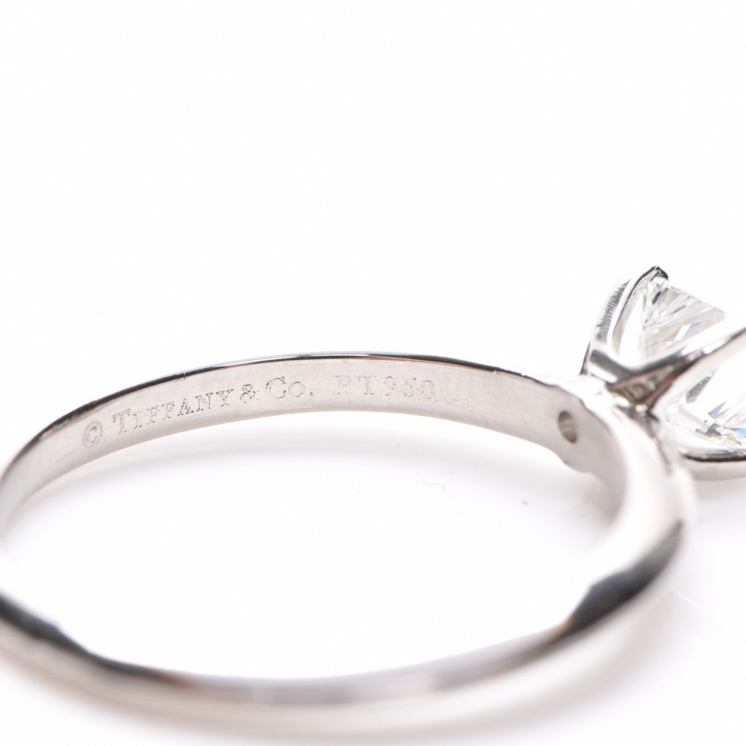 Tiffany Platinum .56 ct Princess Cut Diamond Engagement Ring 8 8 of 9