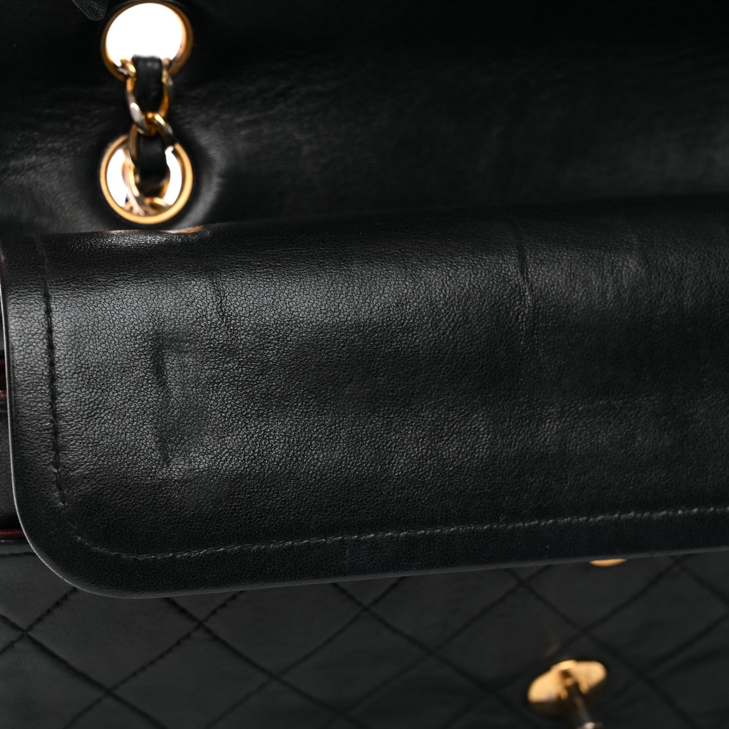 Chanel Lambskin Quilted Medium Double Flap Black 12 of 15