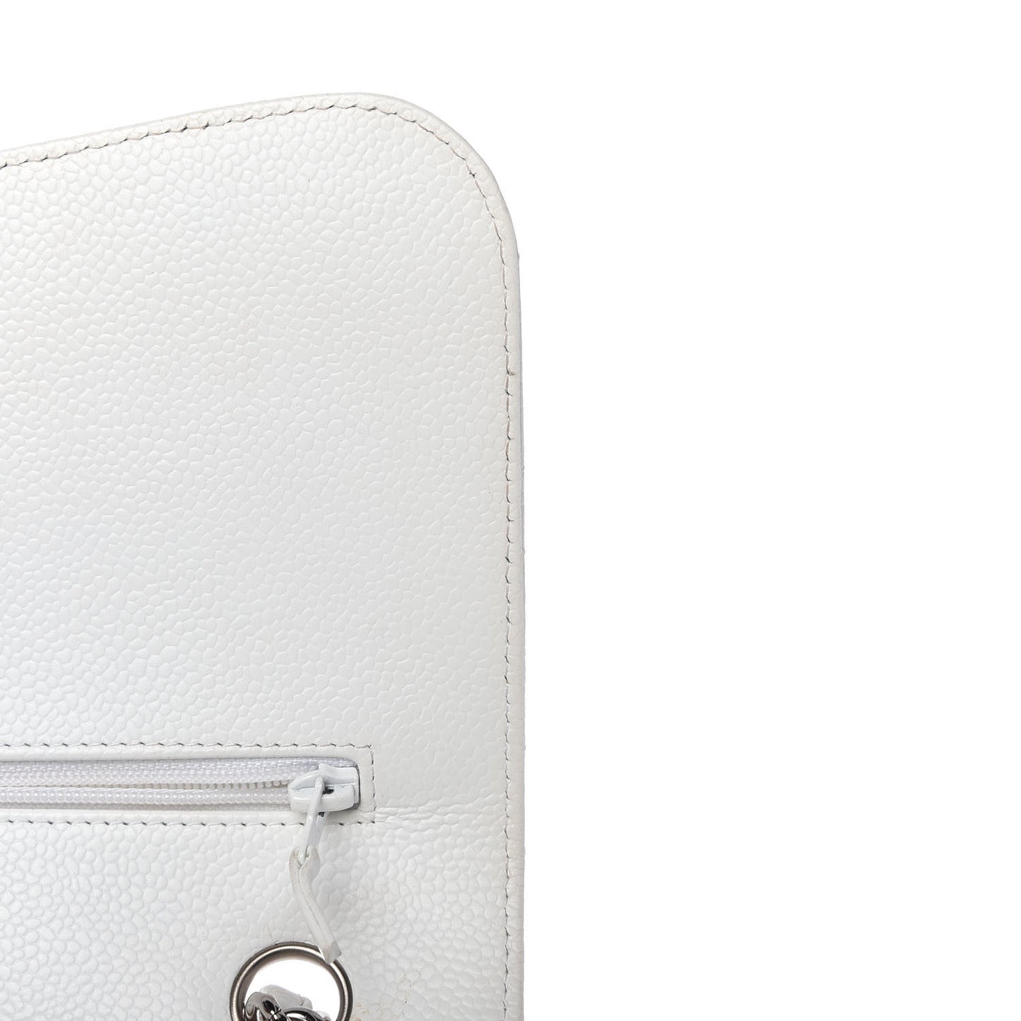 Caviar Quilted Jumbo Double Flap White