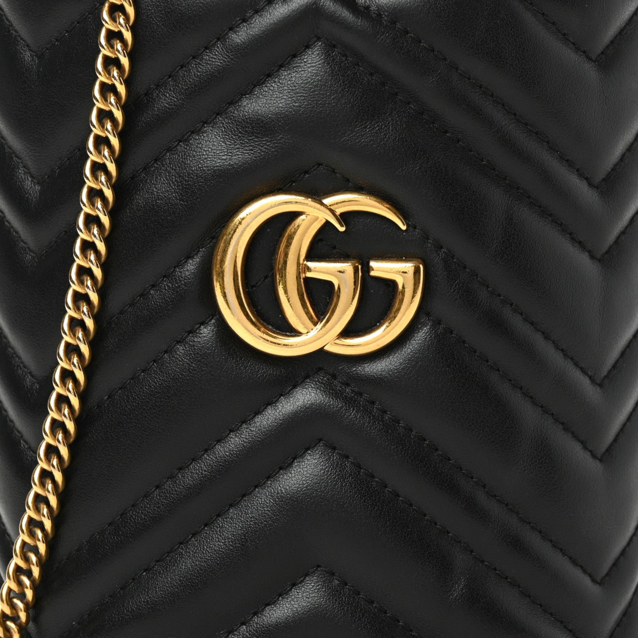 Gucci Calfskin Matelasse Mini GG Marmont 2.0 Bucket Bag Black 8 of 11