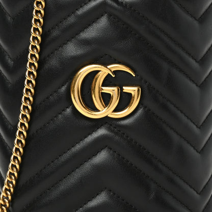 Gucci Calfskin Matelasse Mini GG Marmont 2.0 Bucket Bag Black 8 of 11