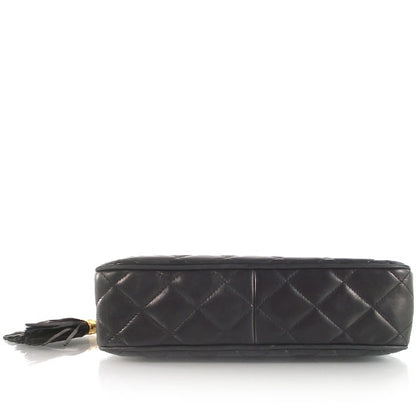 Chanel Vintage Quilted Leather Tassel Camera Case Black 5 of 10