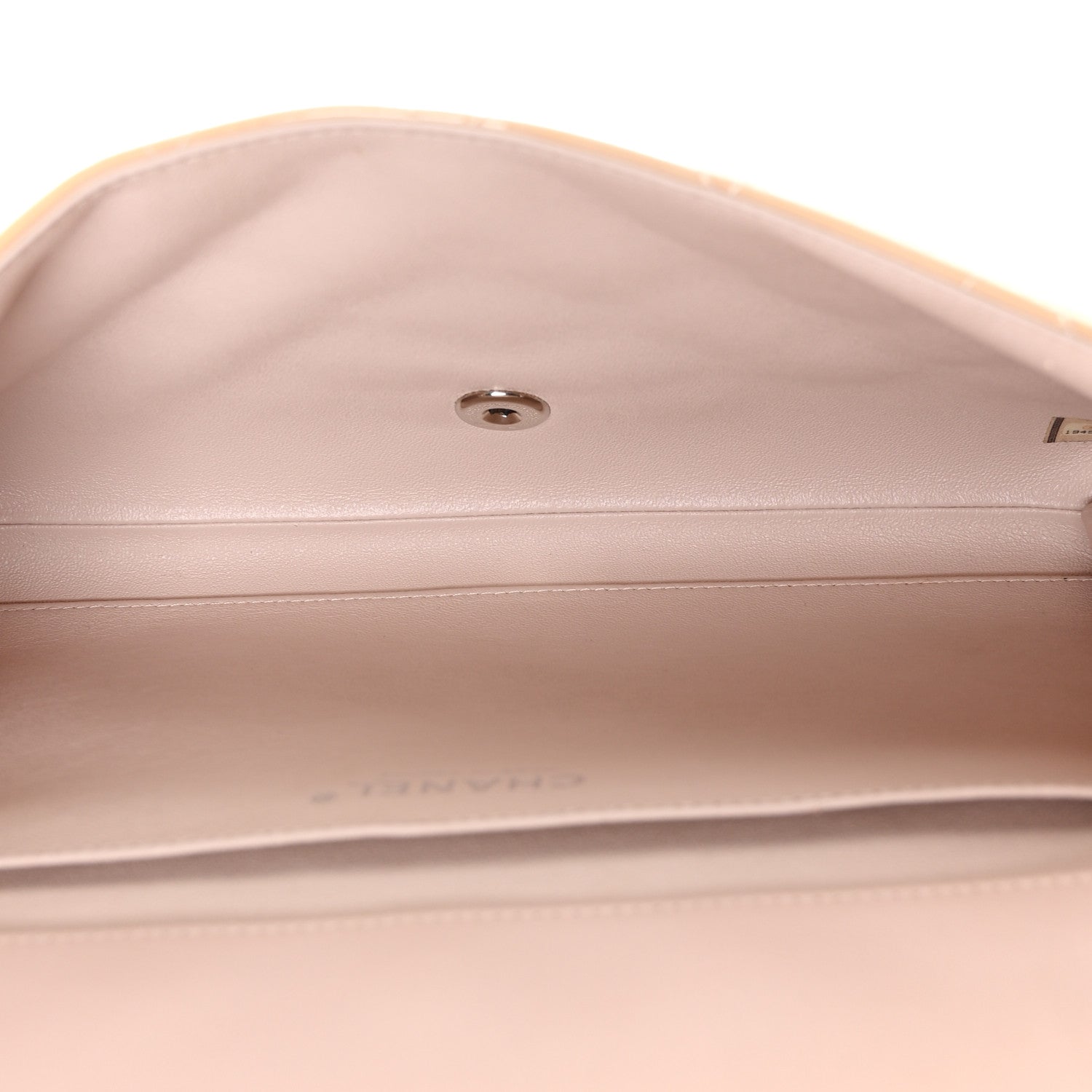 Chanel Patent Quilted Clutch with Chain Flap Beige 5 of 11