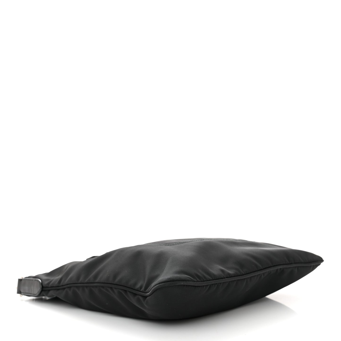 Tessuto Nylon Saffiano Flat Messenger Bag Black