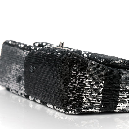 Chanel Sequin La Pausa Medium Single Flap Silver Black 9 of 12
