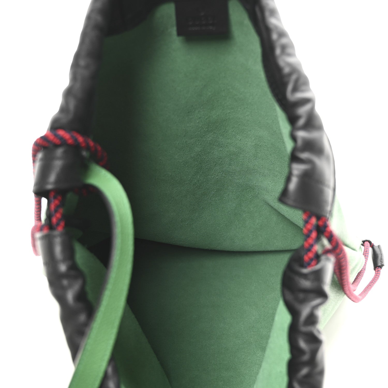 Gucci Grained Calfskin Logo Drawstring Backpack Green 6 of 11