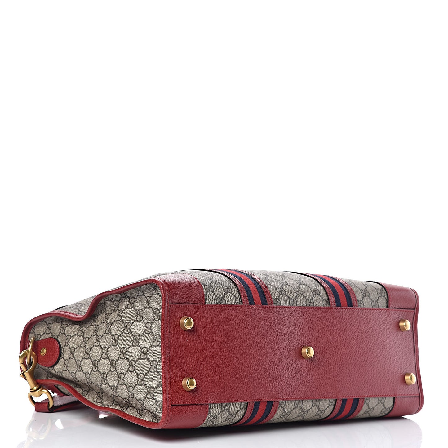 Soft GG Supreme Monogram Web Medium Duffle Bag Beige Red