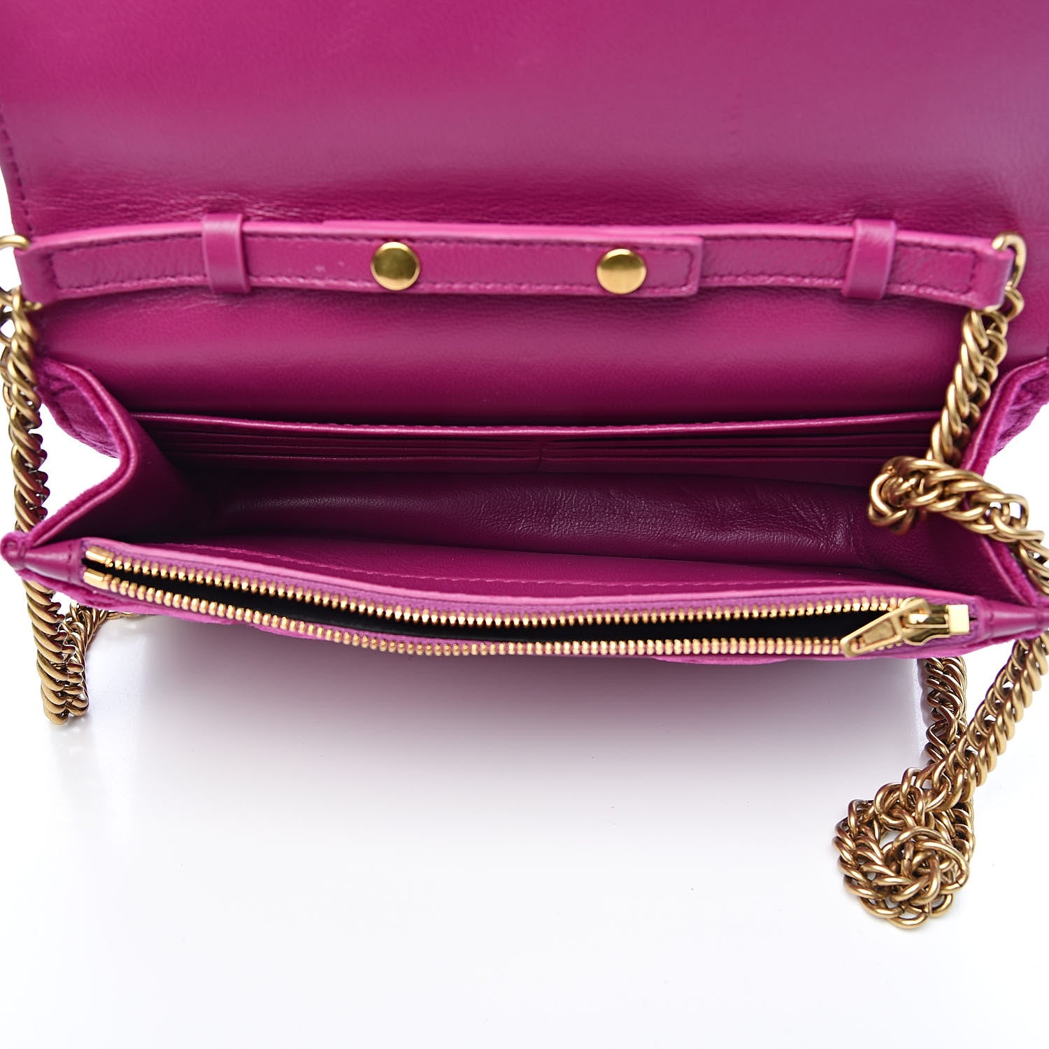 Balenciaga Crushed Velvet Crystal Mattress Quilted BB Wallet On Chain Fuchsia 5 of 11
