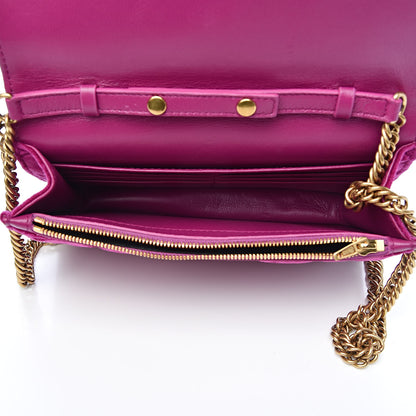 Balenciaga Crushed Velvet Crystal Mattress Quilted BB Wallet On Chain Fuchsia 5 of 11