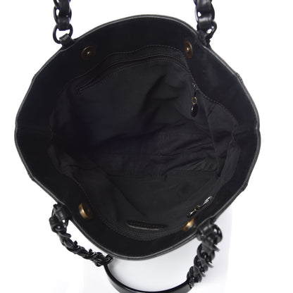 Chanel Lambskin Chain Small CC Tote Black 7 of 9