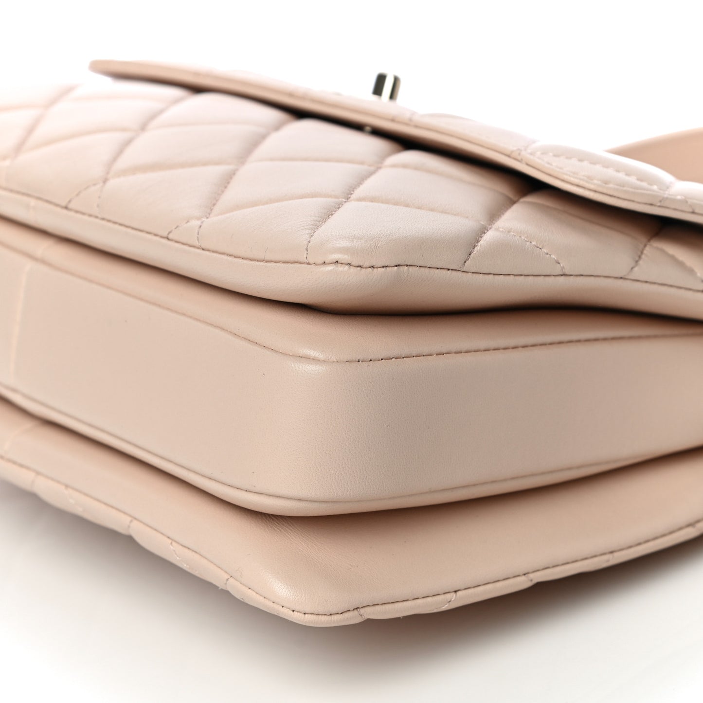 Lambskin Quilted Small Trendy CC Dual Handle Flap Bag Beige