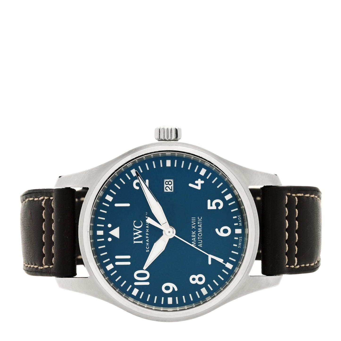 Stainless Steel Calfskin 40mm Pilot Mark XVIII Edition Le Petit Prince Automatic Watch Blue IW327010