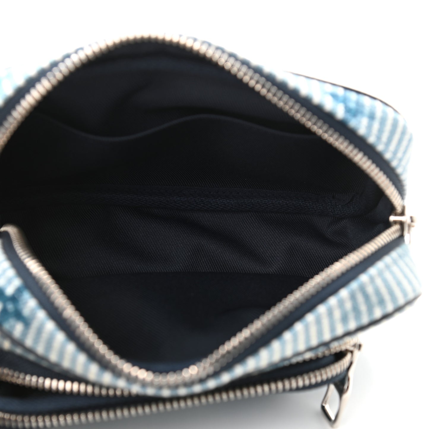 Hickory Stripes Denim Monogram Watercolor Outdoor Pouch Blue