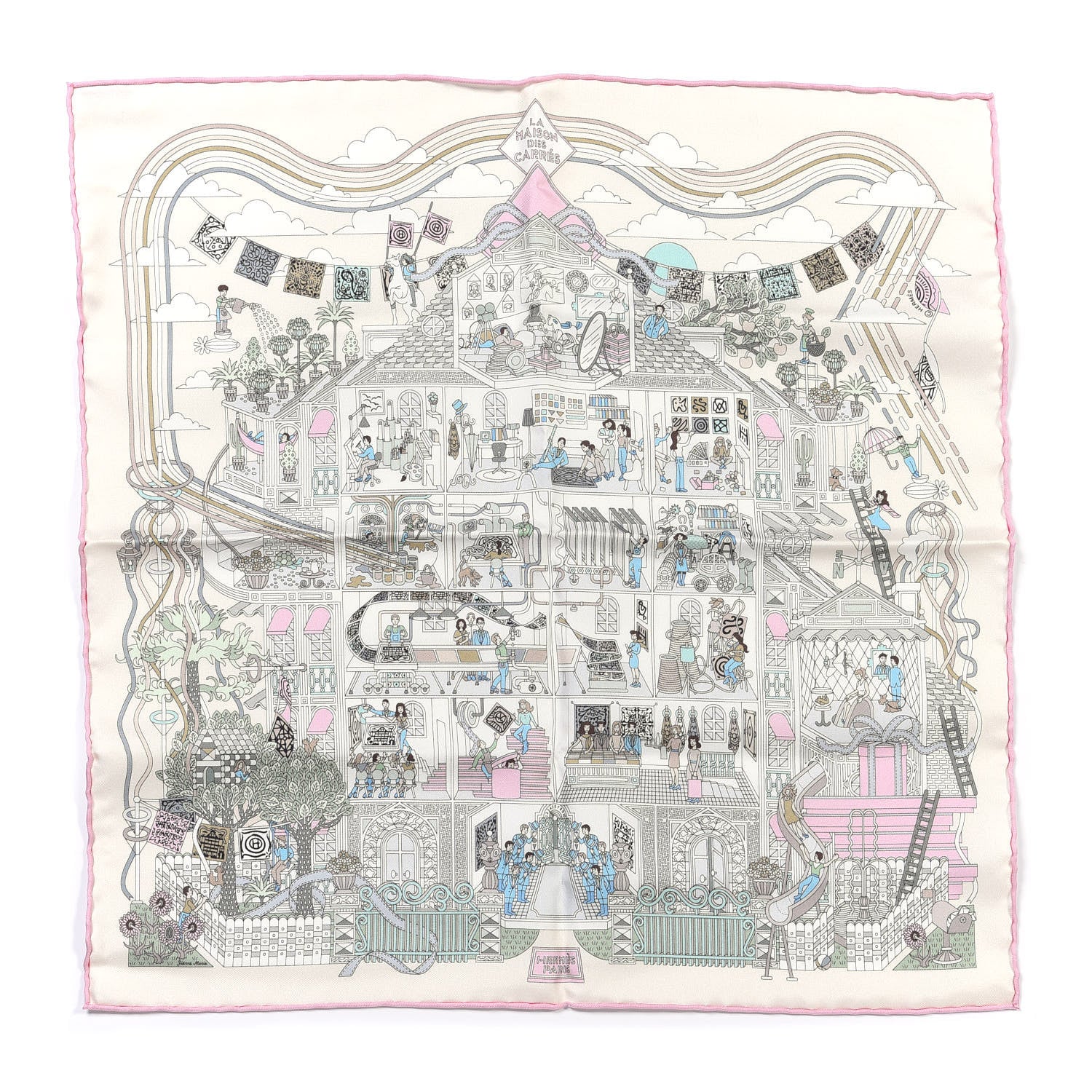 Hermes Silk La Maison des Carres Scarf 45 1 of 4