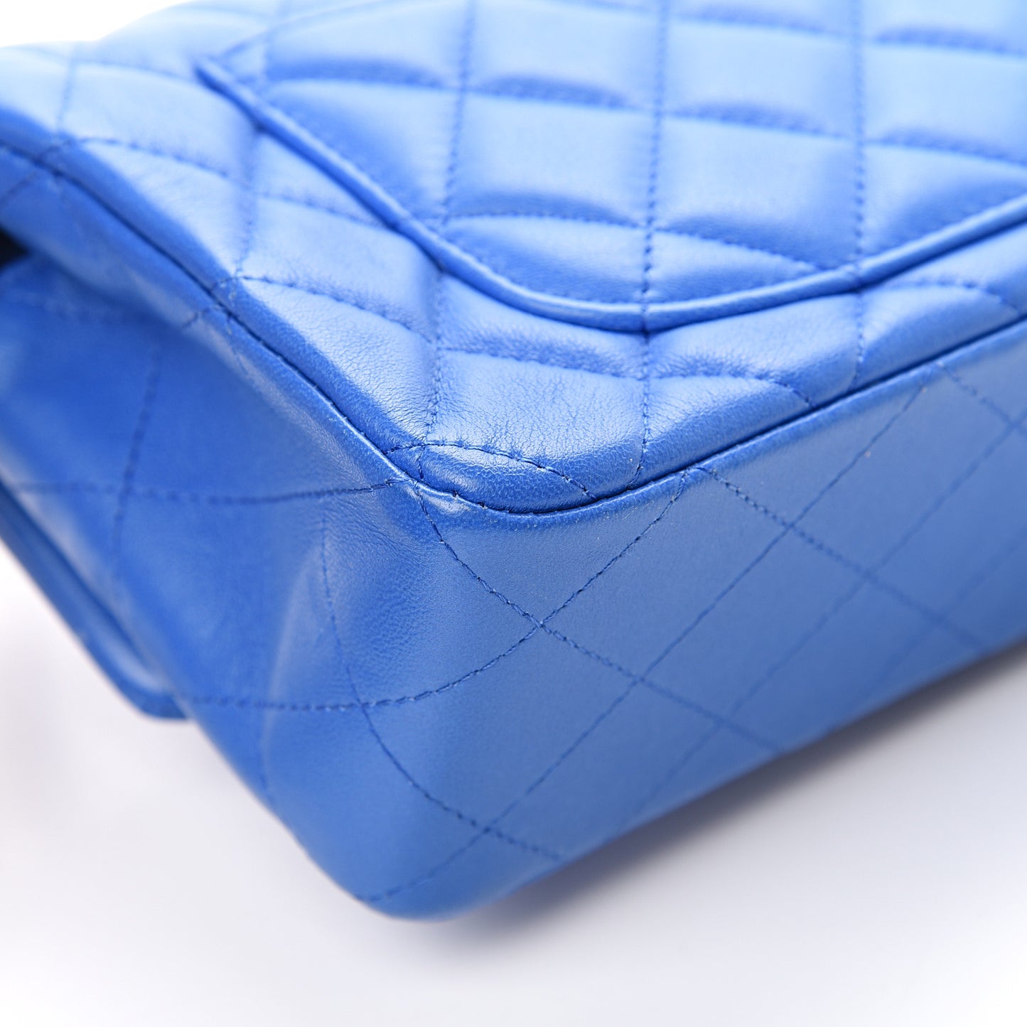 Lambskin Quilted Mini Rectangular Flap Blue