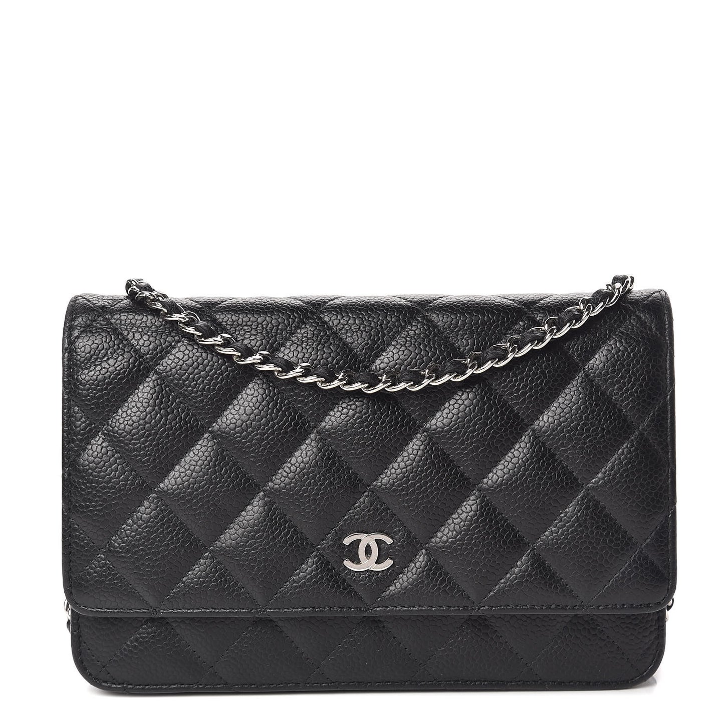 Caviar Quilted Wallet On Chain WOC Black