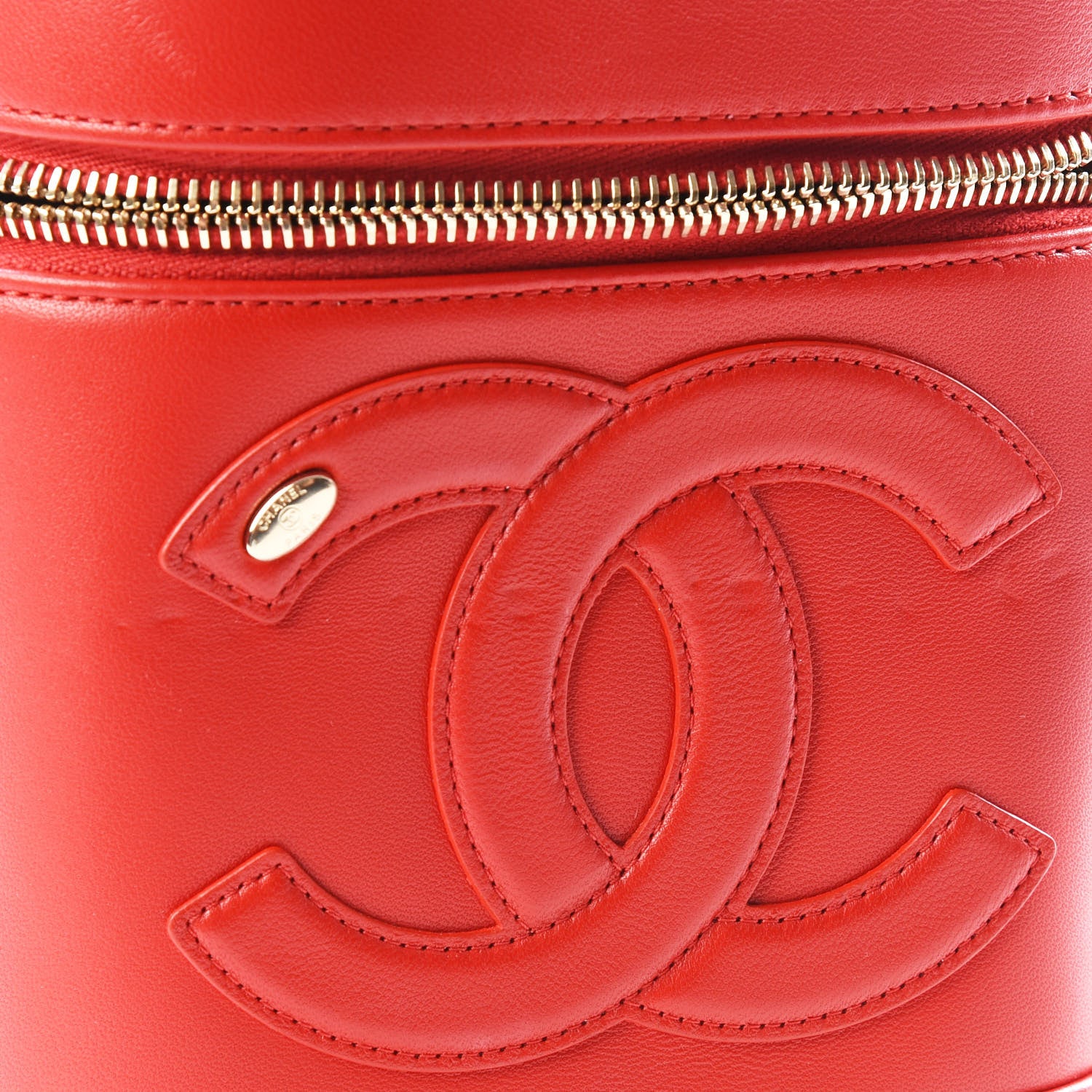 Chanel Lambskin Timeless Vanity Cosmetic Case Red 13 of 13