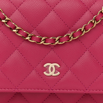 Chanel Caviar Quilted Wallet On Chain WOC Fuchsia 9 of 12