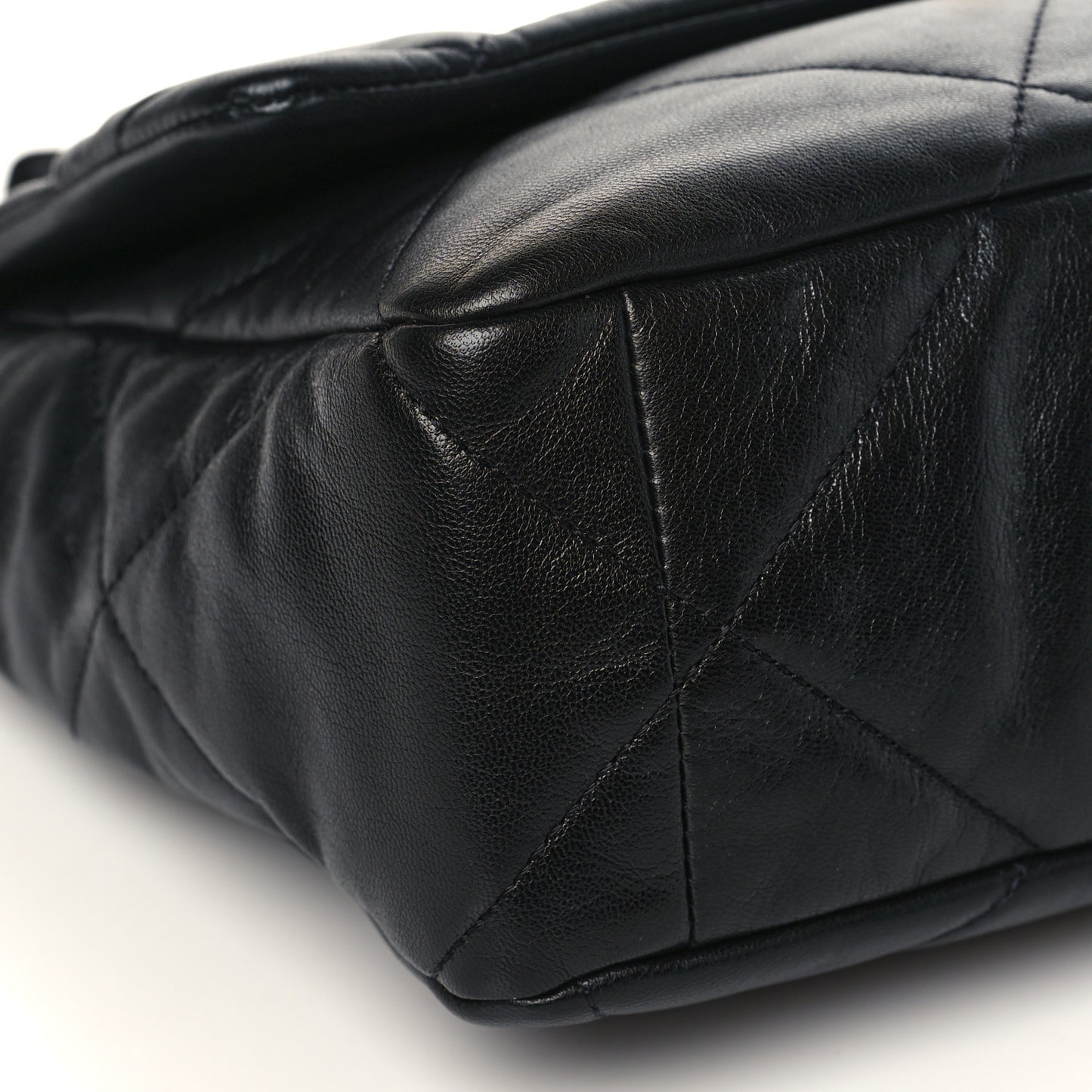 Goatskin Quilted Large Chanel 19 Flap Black