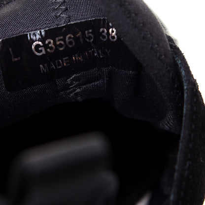 Chanel Fabric Calfskin Suede CC Sneakers 38.5 Black 10 of 11