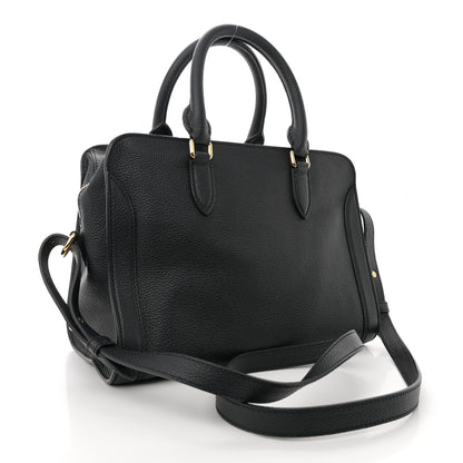 Alexander McQueen Pebbled Calfskin Small Skull Padlock Zip Around Tote Black 3 of 10