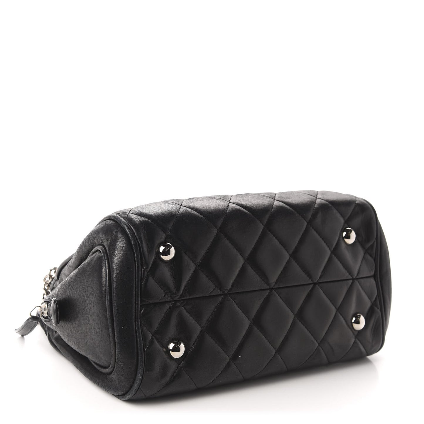Lambskin Bijoux Chain Shopping Tote Black