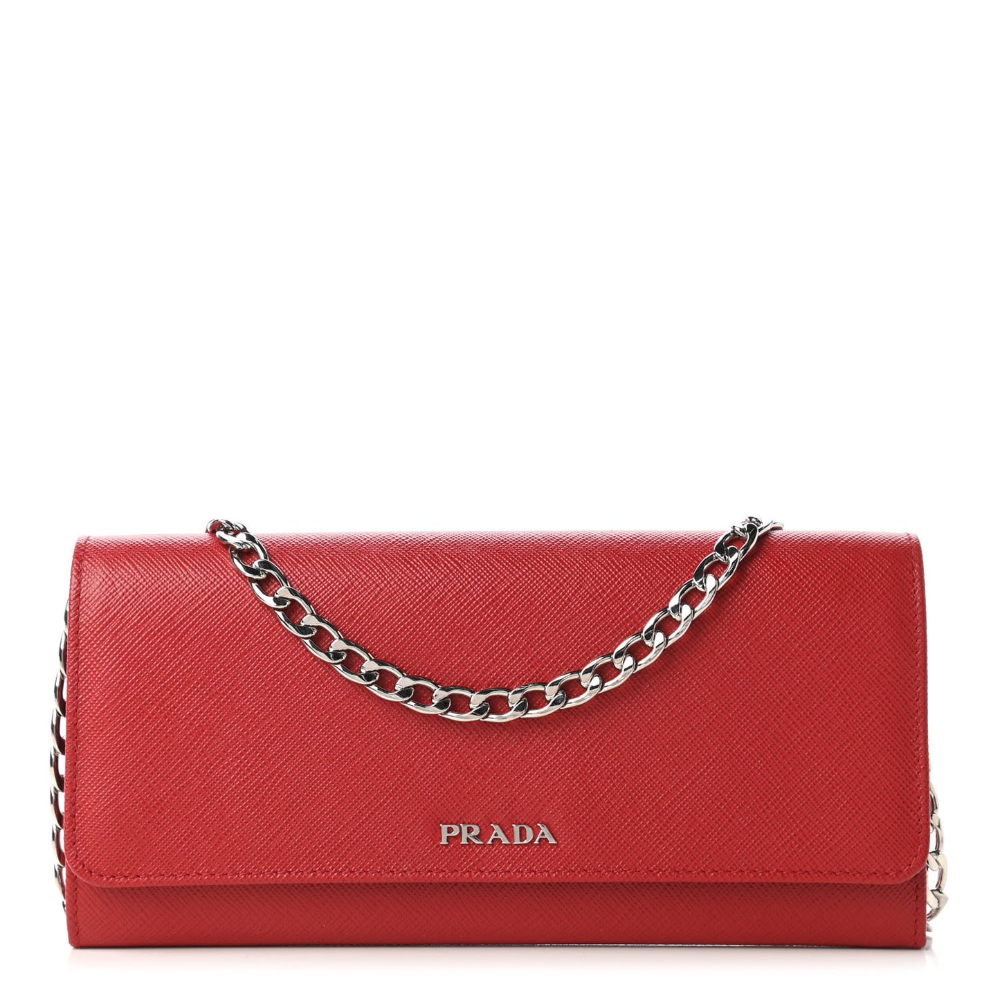 Saffiano Bi-Color Wallet on Chain Fuoco Black