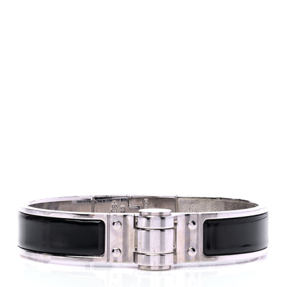Hermes Enamel Charniere Uni Narrow Hinged Bracelet S Black 1 of 5