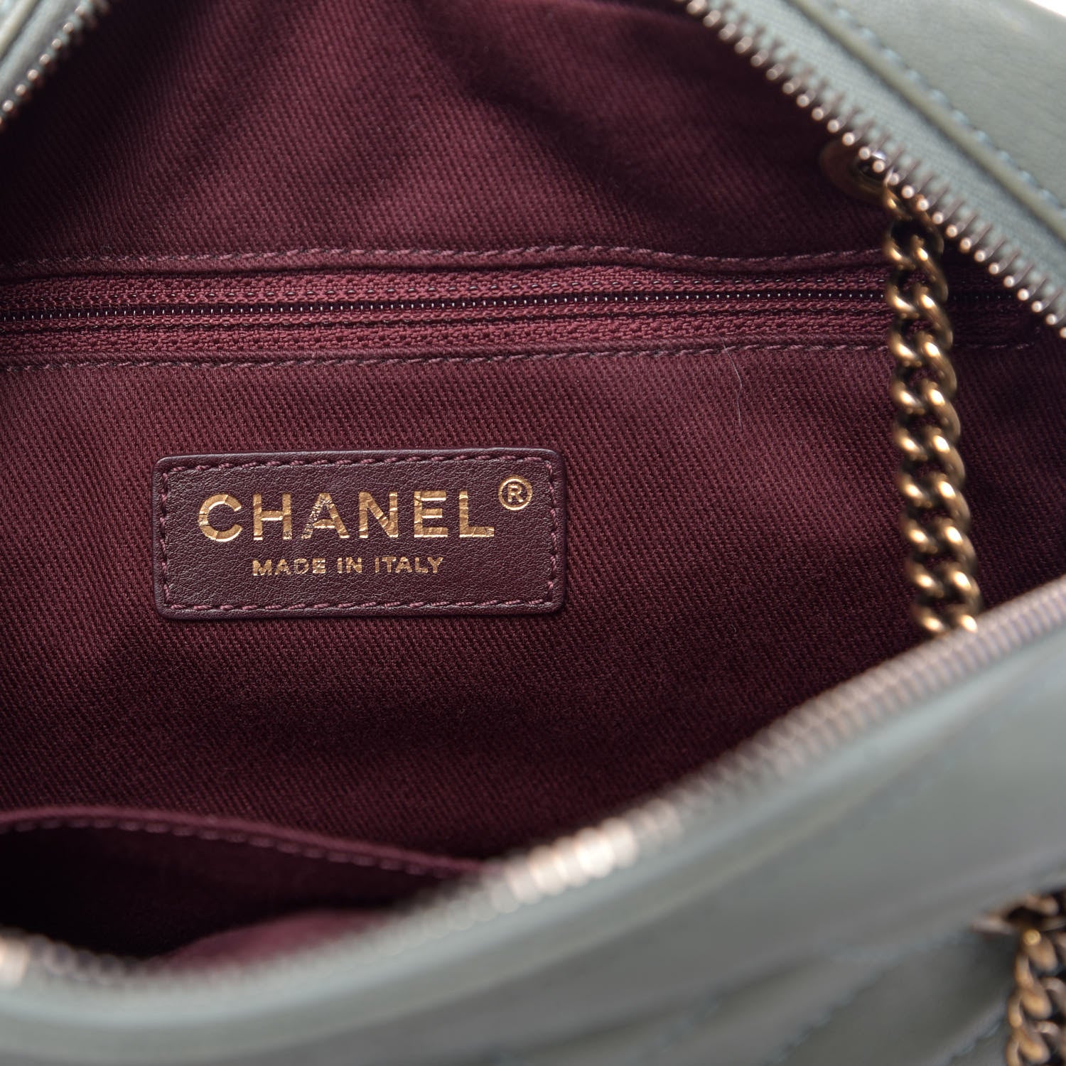 Chanel Sheepskin Quilted Trapezio Camera Case Green 7 of 12
