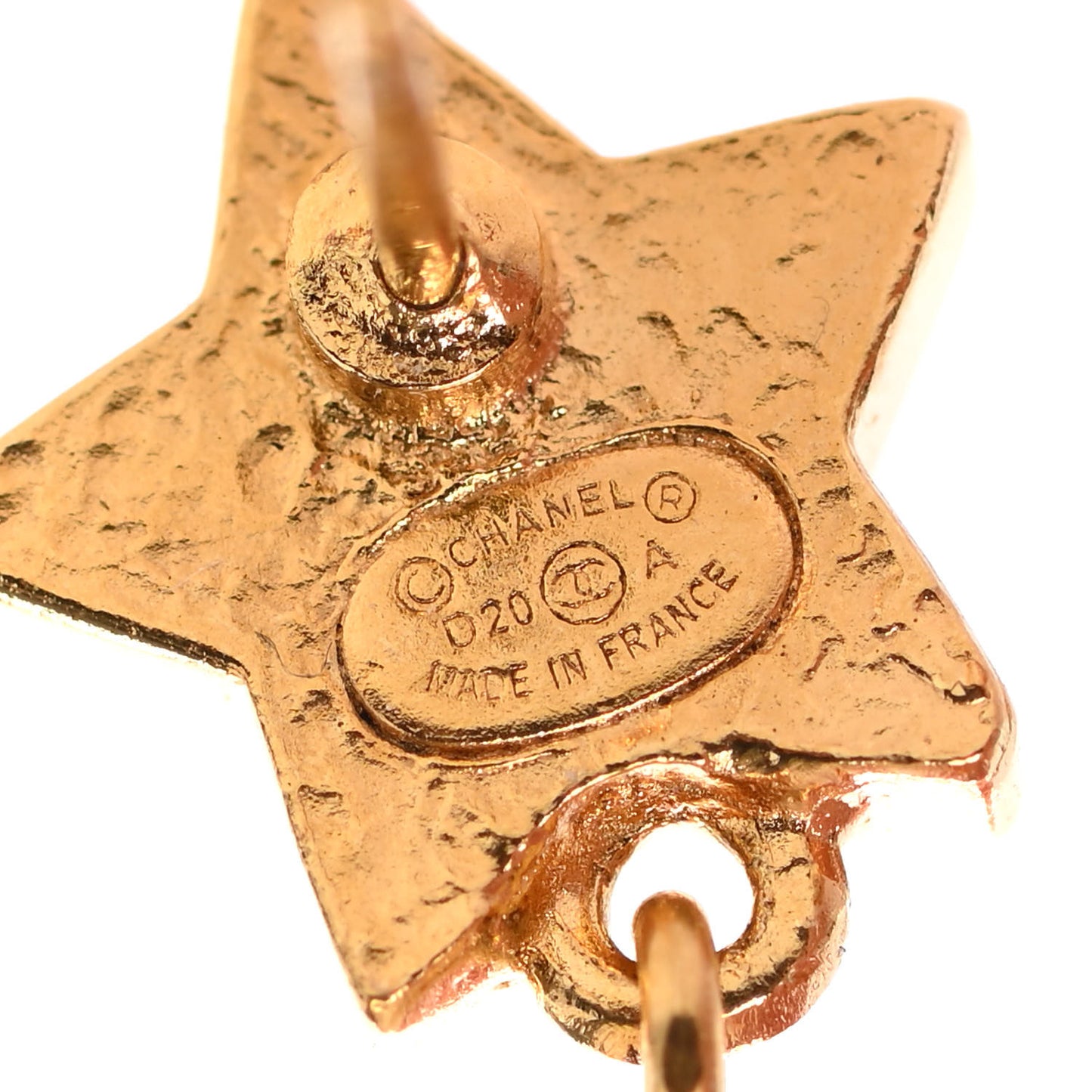 Crystal Pearl CC Star Drop Earrings Gold