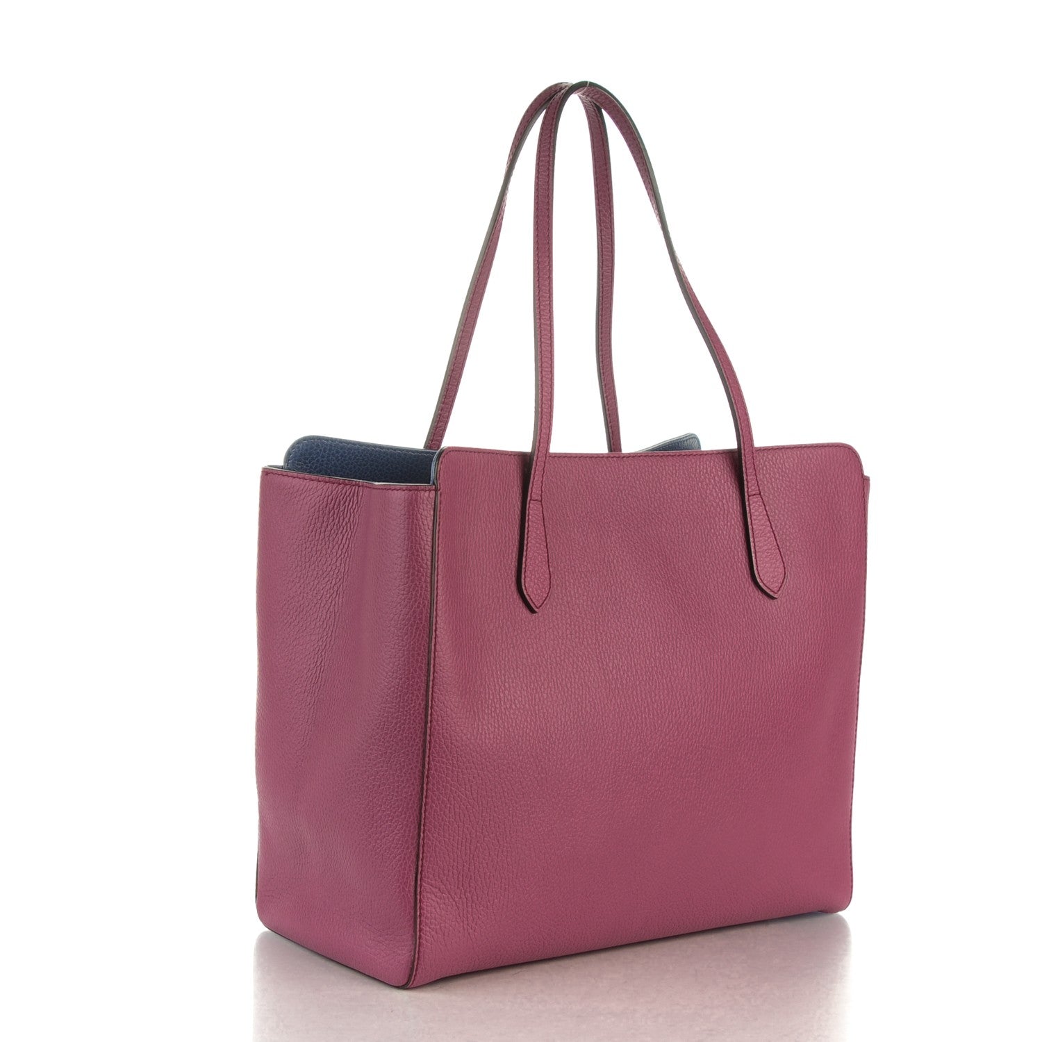 Gucci Dollar Calfskin Medium Swing Tote Peonia Flower Washed Blue 3 of 7