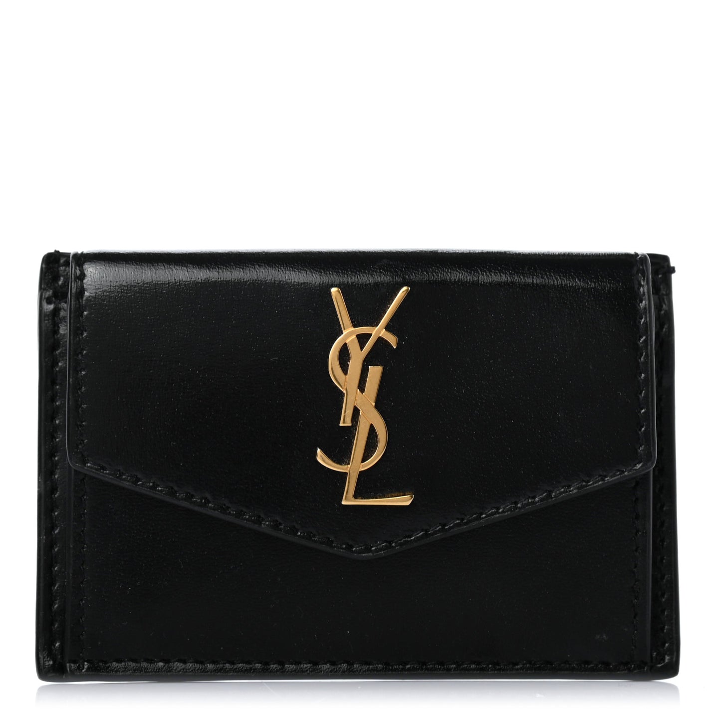 Calfskin Uptown Monogram Card Case Black