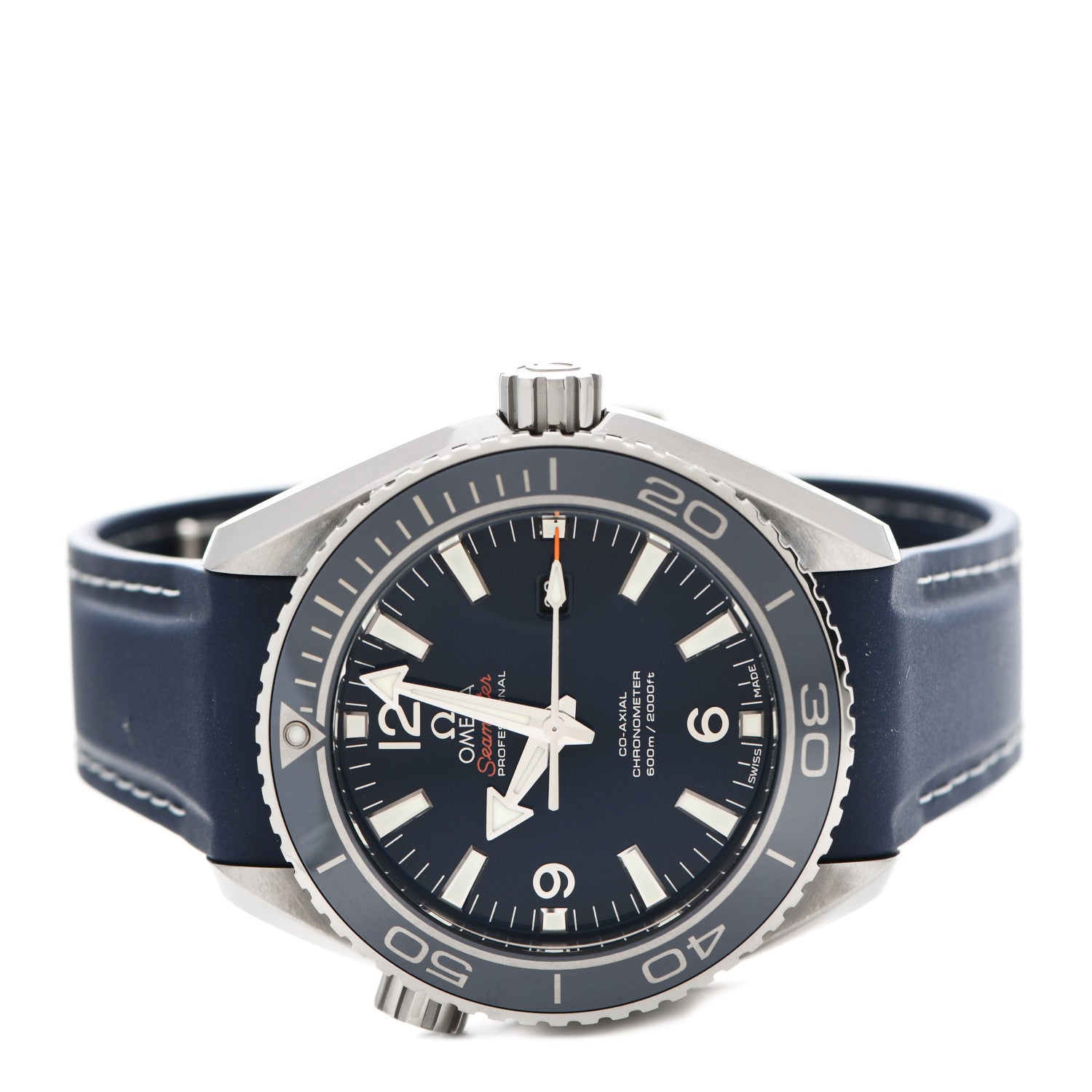 Omega Titanium Rubber 37mm Seamaster Planet Ocean Automatic Watch Blue 232.92.38.20.03.001 2 of 5