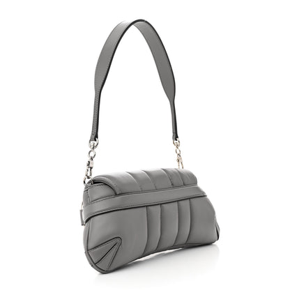 Gucci Nappa Vertical Matelasse Small Maxi Horsebit Chain Shoulder Bag Gray 3 of 14