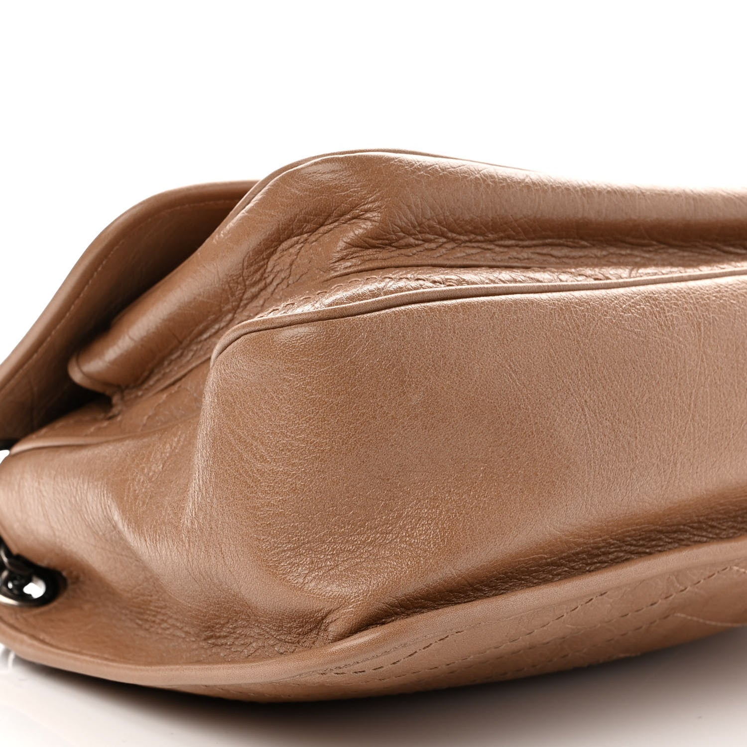 Saint Laurent Crinkled Calfskin Matelasse Monogram Medium Niki Chain Satchel Dark Toffee 8 of 9
