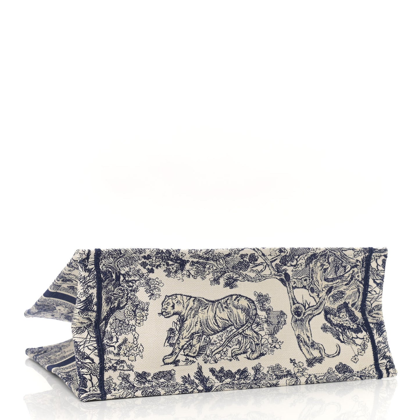 Canvas Embroidered Large Dioriviera Toile De Jouy Book Tote Blue