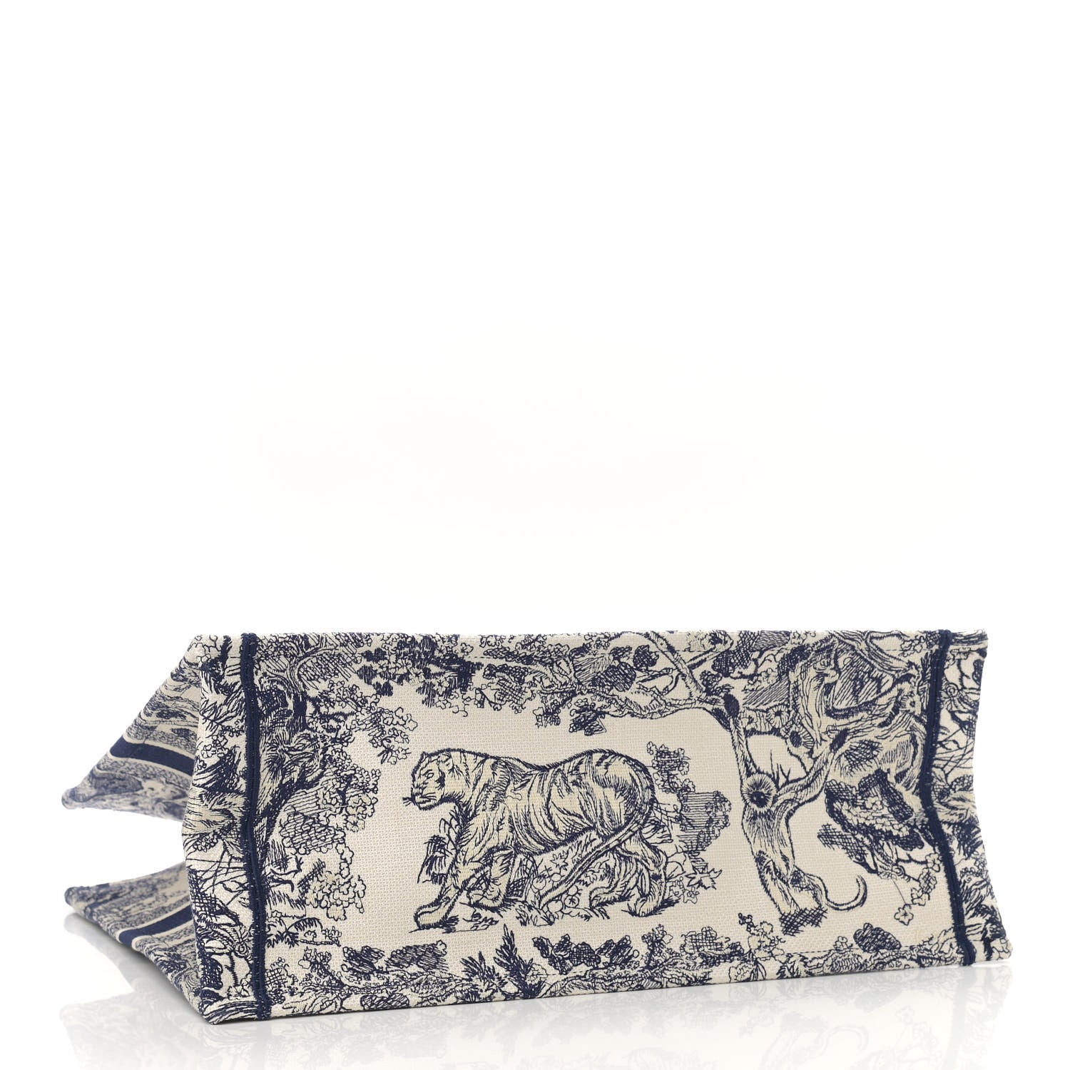Christian Dior Canvas Embroidered Large Dioriviera Toile De Jouy Book Tote Blue 4 of 13