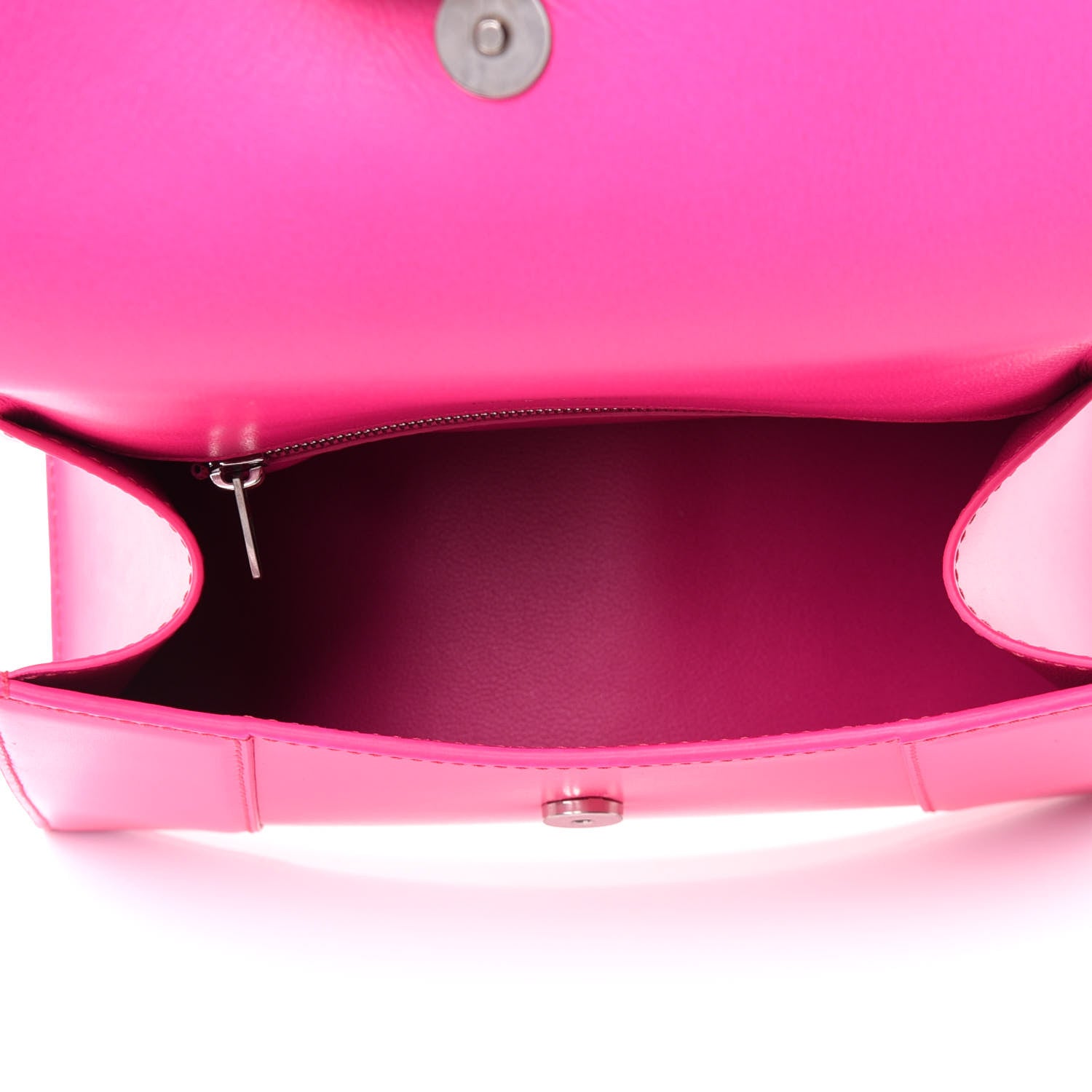 Balenciaga Shiny Box Calfskin Small Hourglass Top Handle Bag Acid Fuchsia 6 of 11