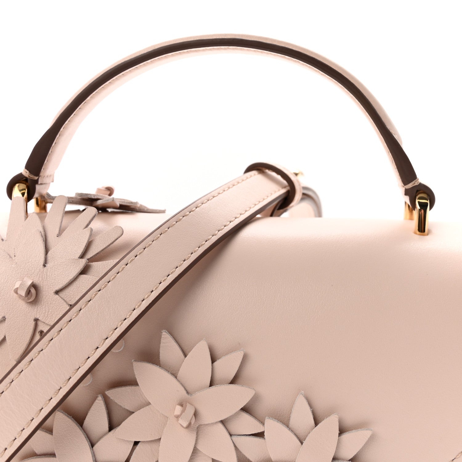 Mulberry High Gloss Calfskin Flowers Lana Small Top Handle Blossom Pink 7 of 9