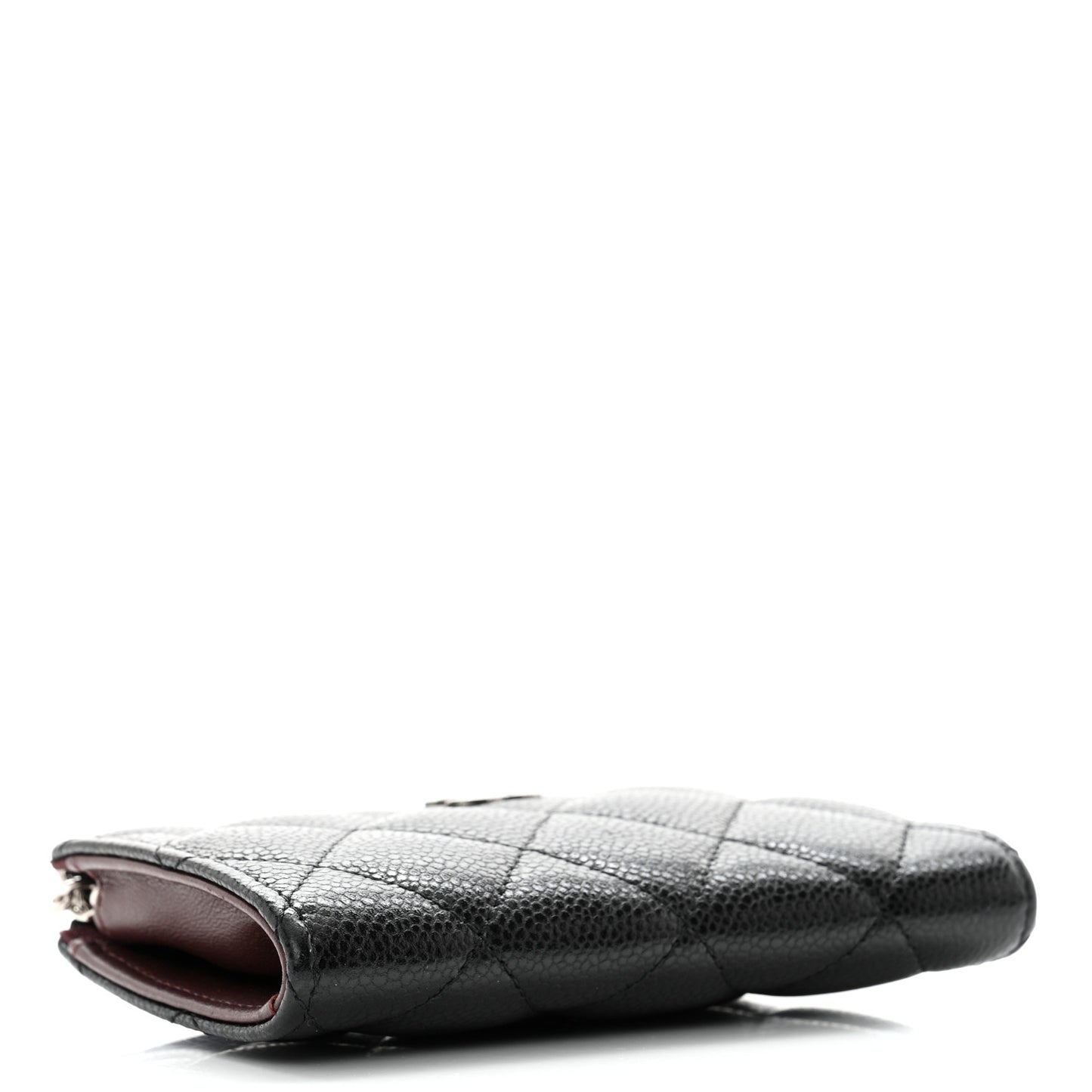 Caviar Quilted Zipped Key Holder Case Black