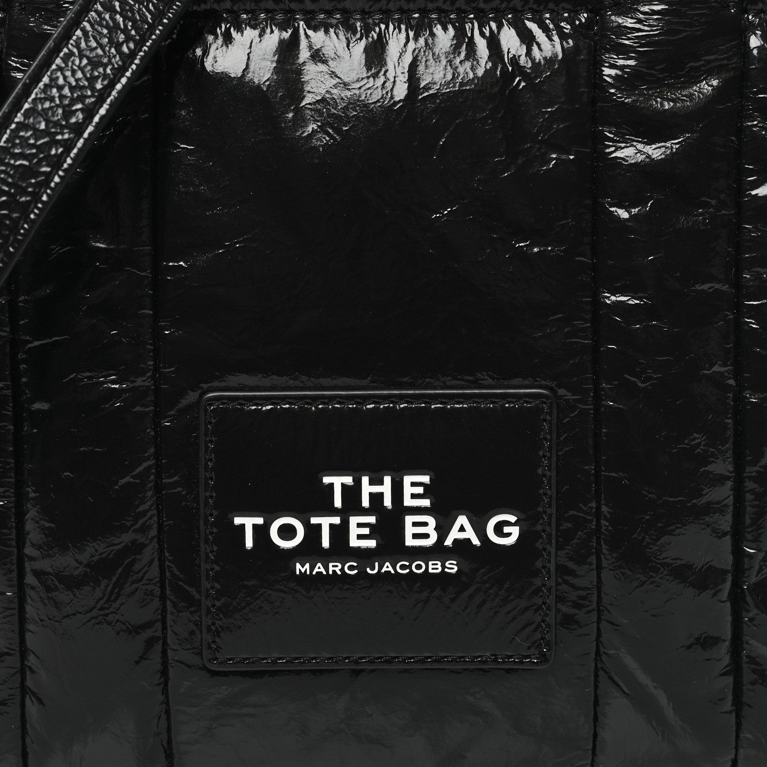 Marc Jacobs Shiny Crinkled Calfskin Small The Tote Bag Black 7 of 9