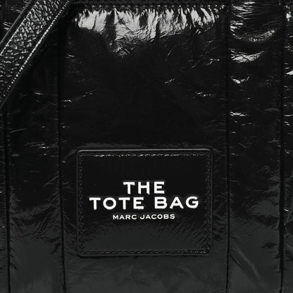 Marc Jacobs Shiny Crinkled Calfskin Small The Tote Bag Black 7 of 9