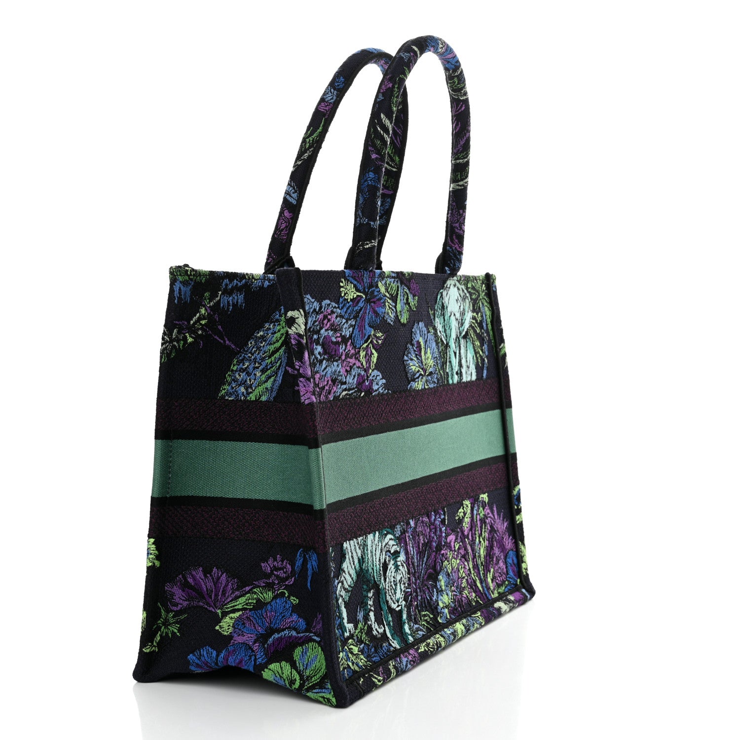 Christian Dior Canvas Embroidered Medium Toile de Jouy Voyage Book Tote Blue Multicolor 3 of 12