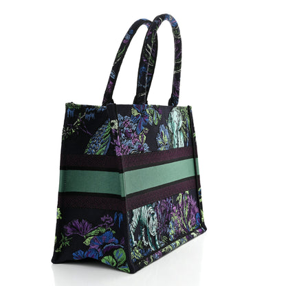 Christian Dior Canvas Embroidered Medium Toile de Jouy Voyage Book Tote Blue Multicolor 3 of 12